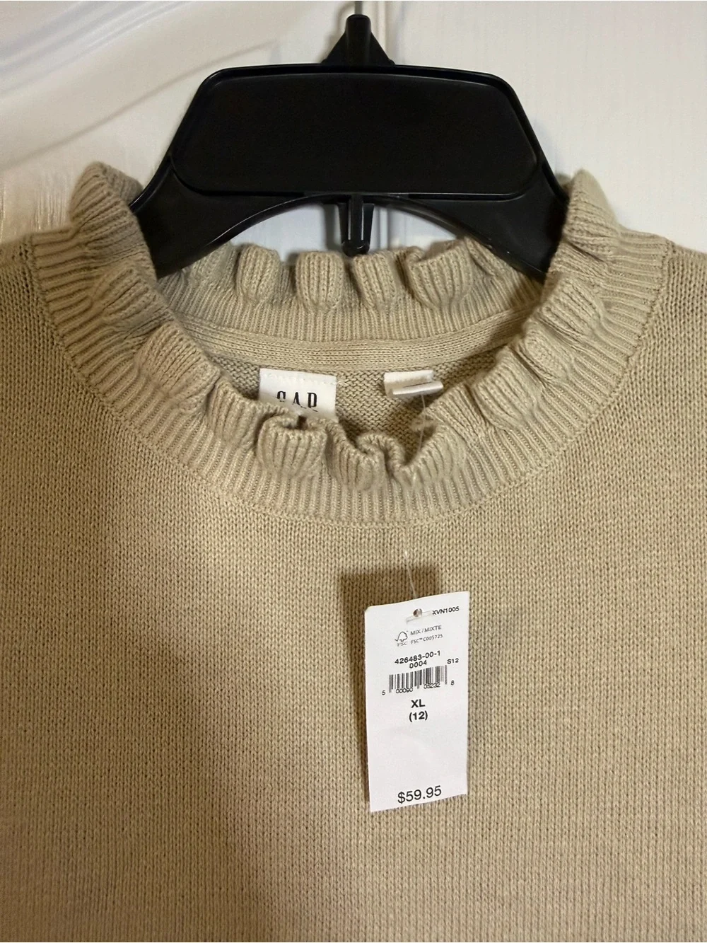 GAP Girls Beige Knit Top with Pink Plaid Skirt Dress